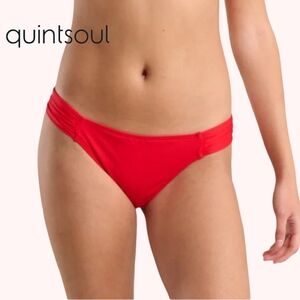 NWT Red Low Rise Retro Bikini Bottom Swim Separate - Size Small
